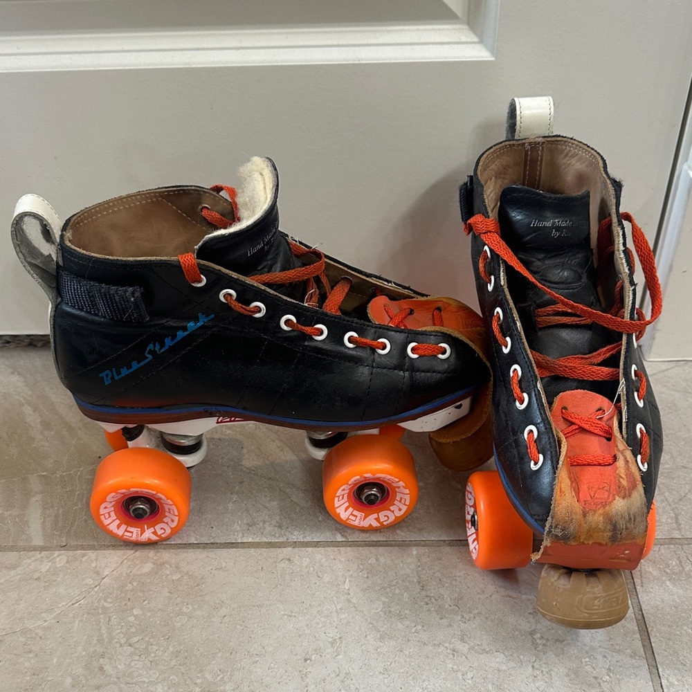 Blue Streak Women's Black and Orange Roller Skates